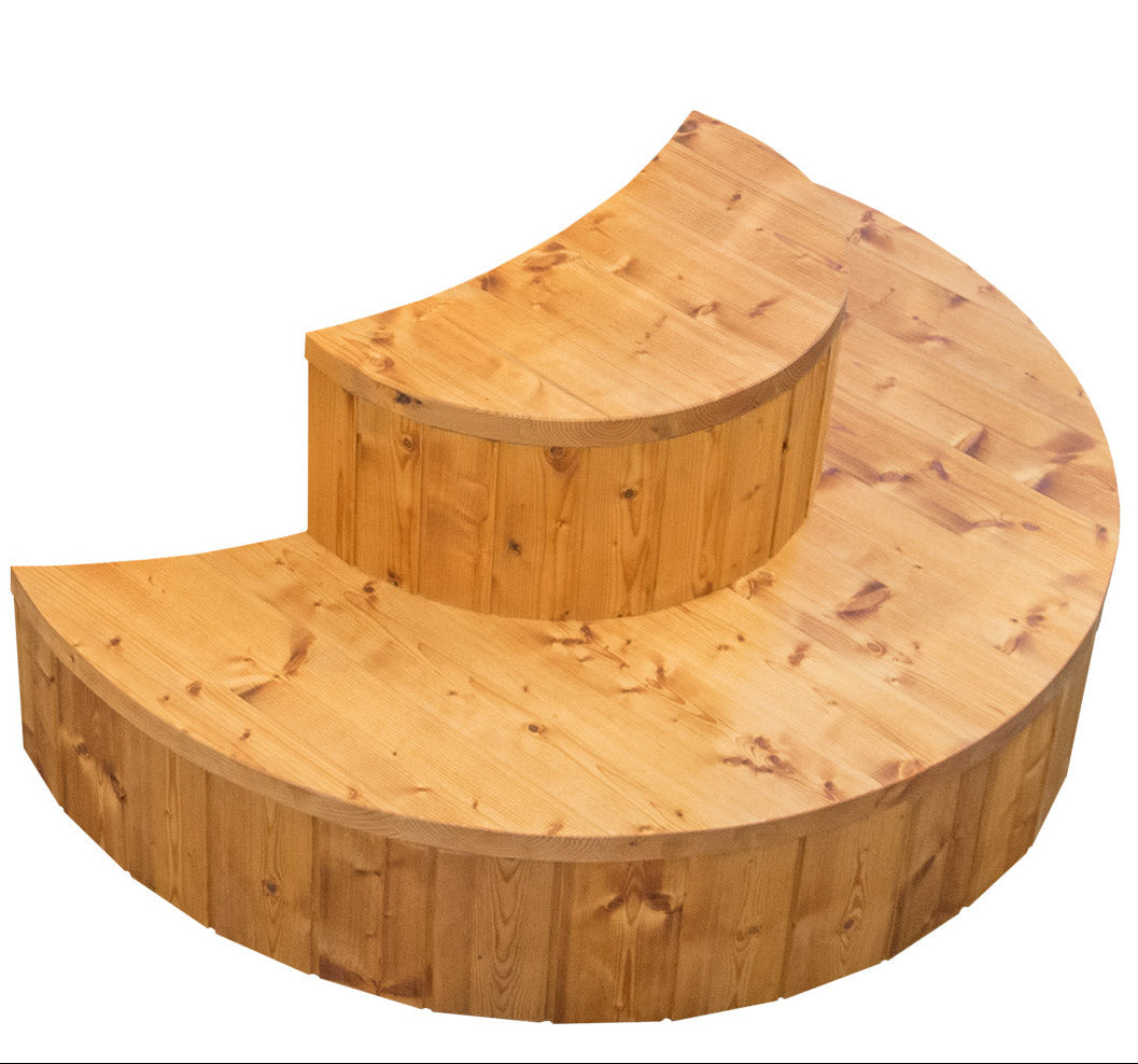 ColdForge Luxury Stairs — 2 Person Fiberglass Tub